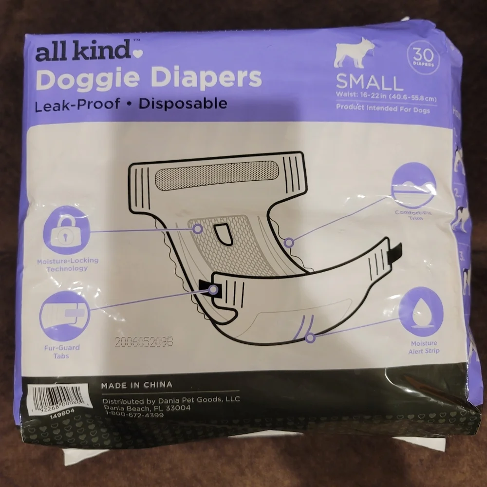 All Kind doggy diapers 30 size small waist 16-22 NEW bag